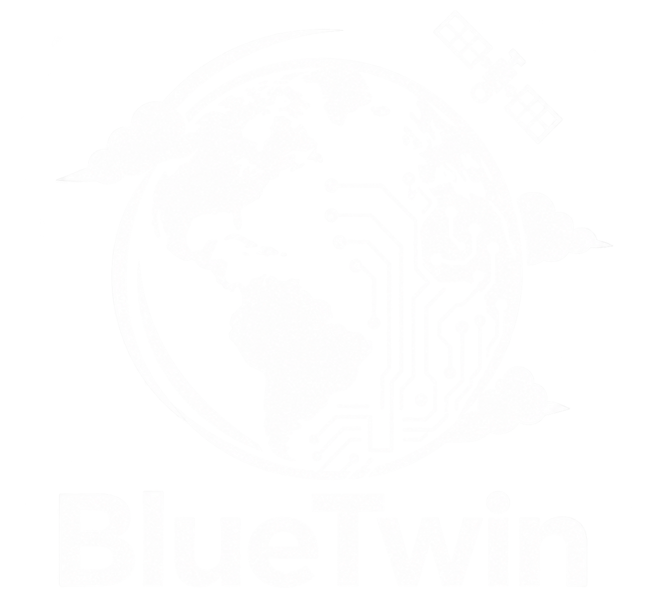 BlueTwin Orbital Earth Logo